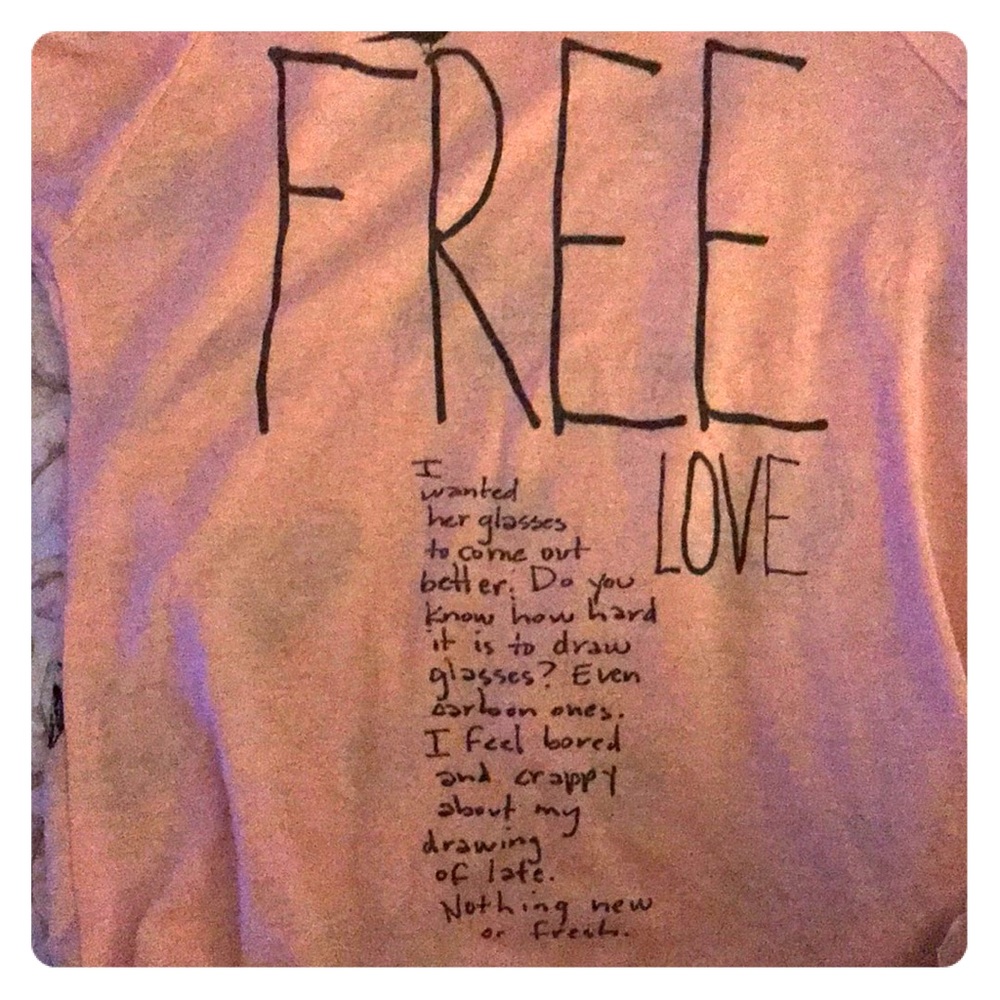 Boutique shirt, sheer back.